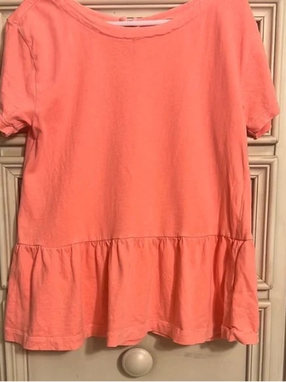 Women’s Coral Peplum Short-Sleeve Top